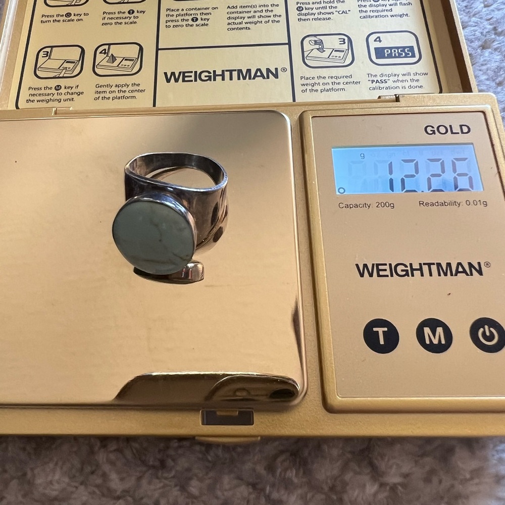 Turquoise Silver Ring 925 size 7